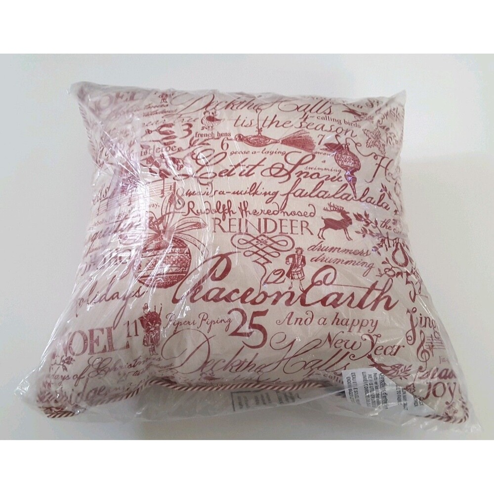 Pillow Perfect Holiday Poinsettia 18" Throw Pillow Christmas